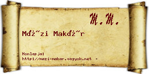 Mázi Makár névjegykártya